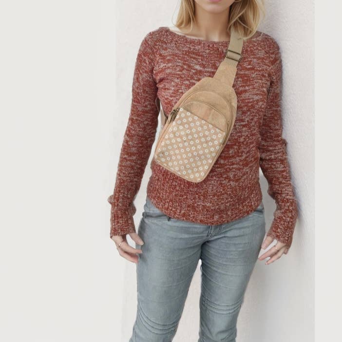 Meninas Bonitas Cork – bolsa tiracolo - Mulher por atacado – Sling Sling de Três Compartimentos Natural para Mulher BAG-22963