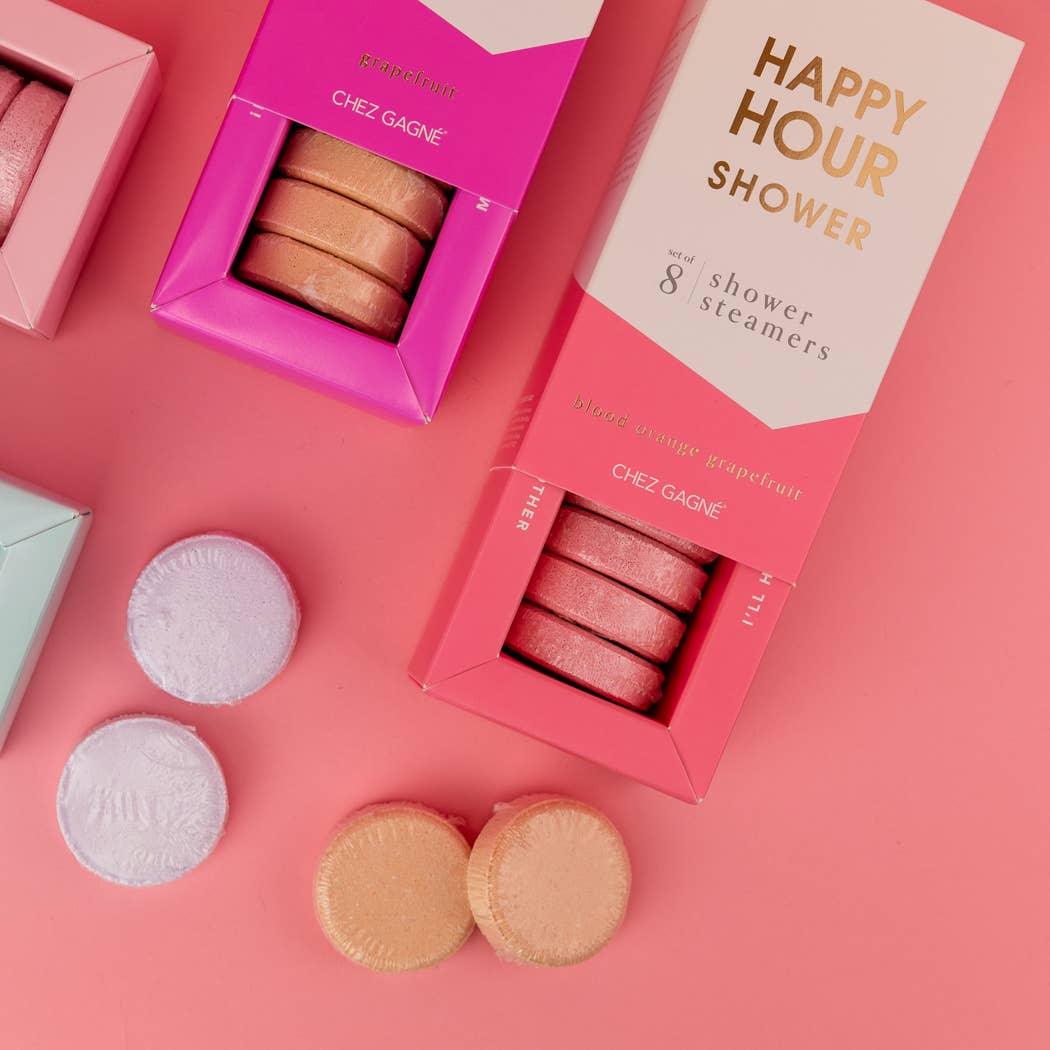 Chez Gagné - Wholesale Shower Steamer/Bomb - Happy Hour Shower - Aromatherapy Shower Steamers - Blood Orange Grapefruit - Set of 812