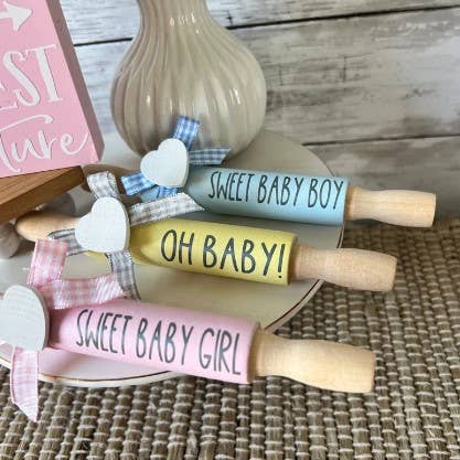 AH Designs 15 - Wholesale Decorative Tabletop Object - 7'' Baby tiered tray decor, mini rolling pin for tiered tray6