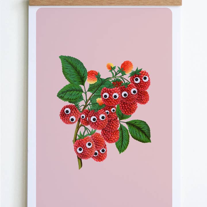Stay Home Club – Engroshandel Kunsttryk – Googly Hindbær Print4