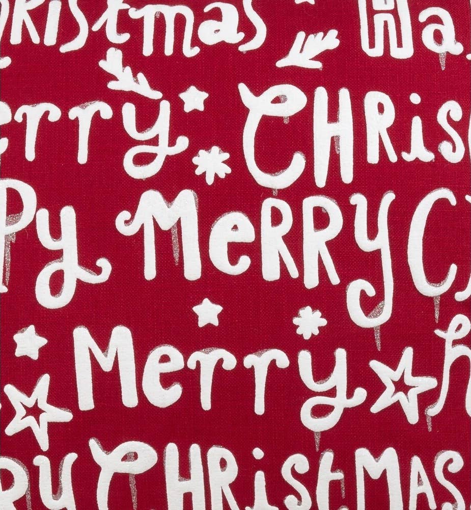 Fennco Styles - Wholesale Throw/Decorative Pillow - Red & White Merry Happy Christmas Throw Pillow2