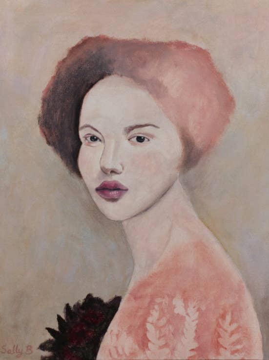 Konsttryck med kvinnoporträtt i impressionistisk stil för wholesale av Sally B