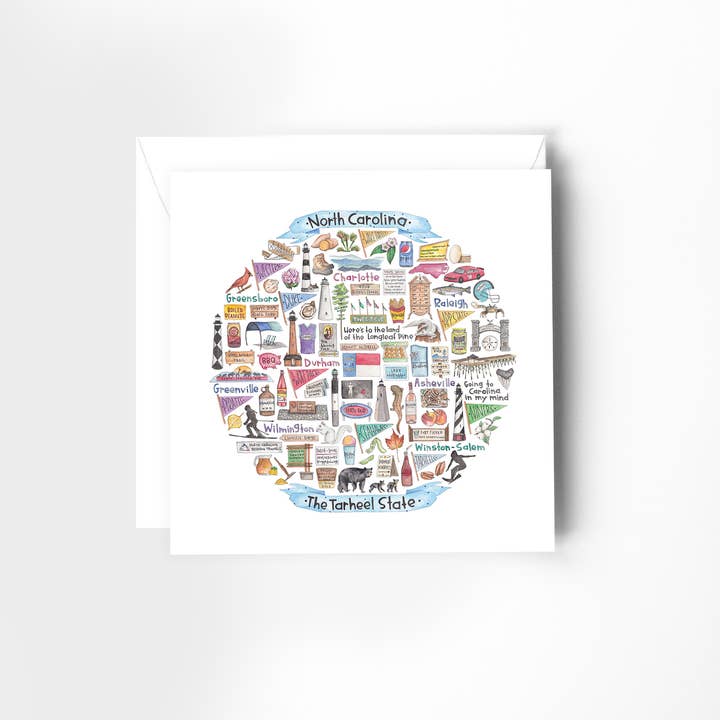 Green Blanky Studio - Wholesale Stationery/notecard set - North Carolina Icon Watercolor Notecard0