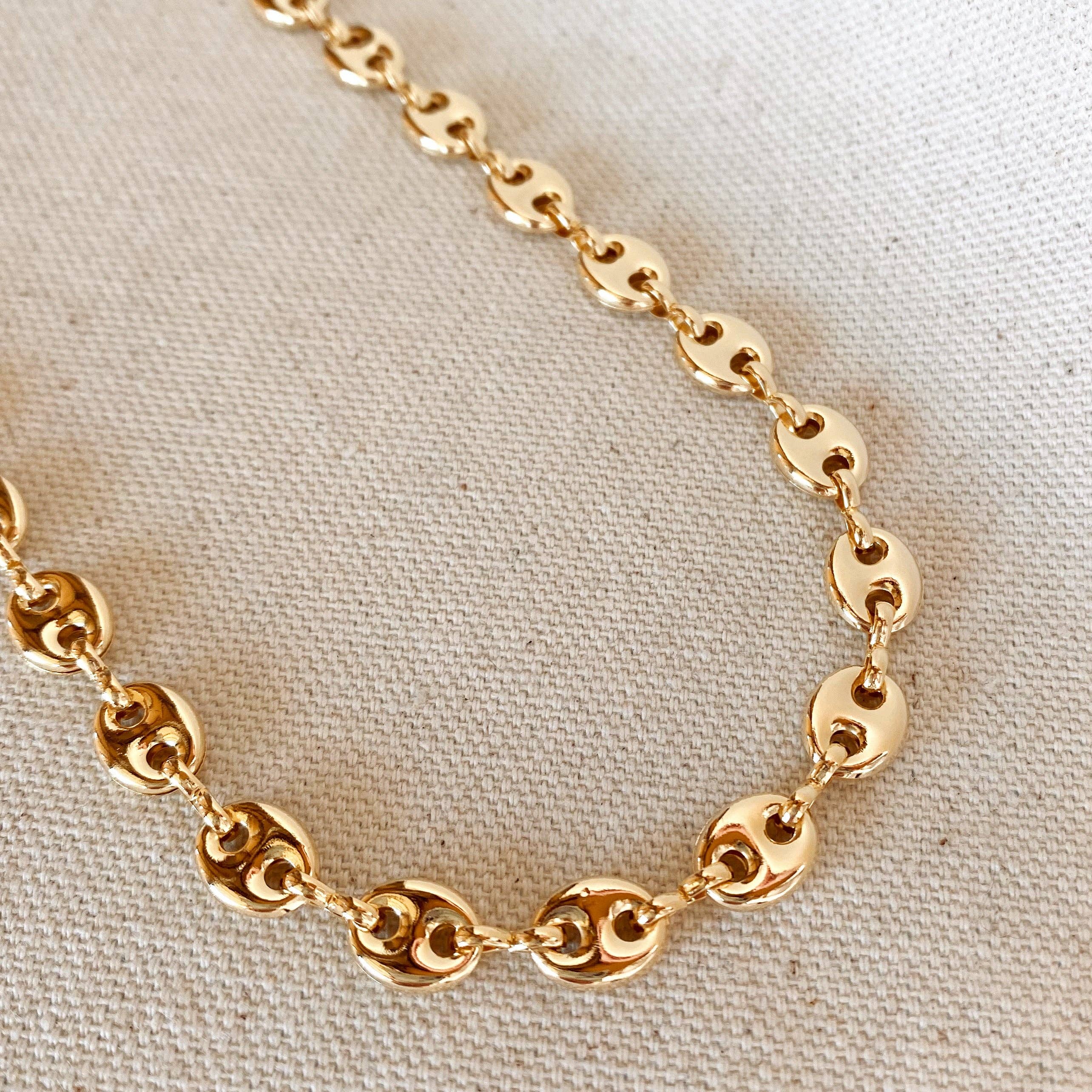 GoldFi – Großhandel Halsband/Collier – 18 Karat Gold gefülltes Puffy Mariner-Halsband mit einzigartiger Kettenverlängerung2
