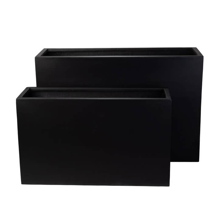 Manhattan Collection Tall Floor Planters-Black CN1104 for wholesale by Replica Plants and Decor