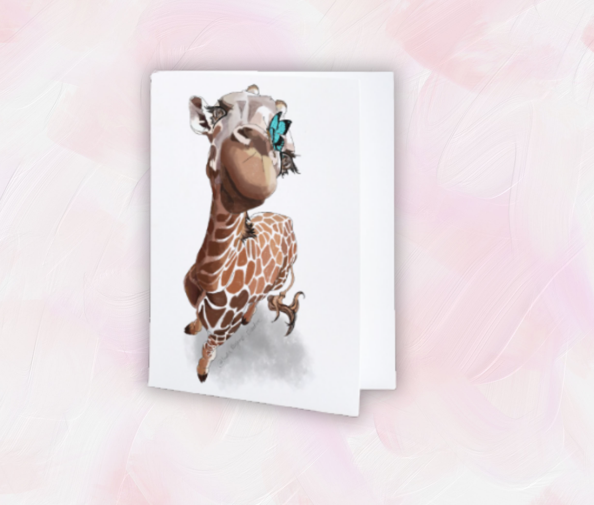 Kristin Bergene Creative LLC - Wholesale Season's Greetings Card - Giraffe & Butterfly Greeting Cards | Blank Inside, Set of 101