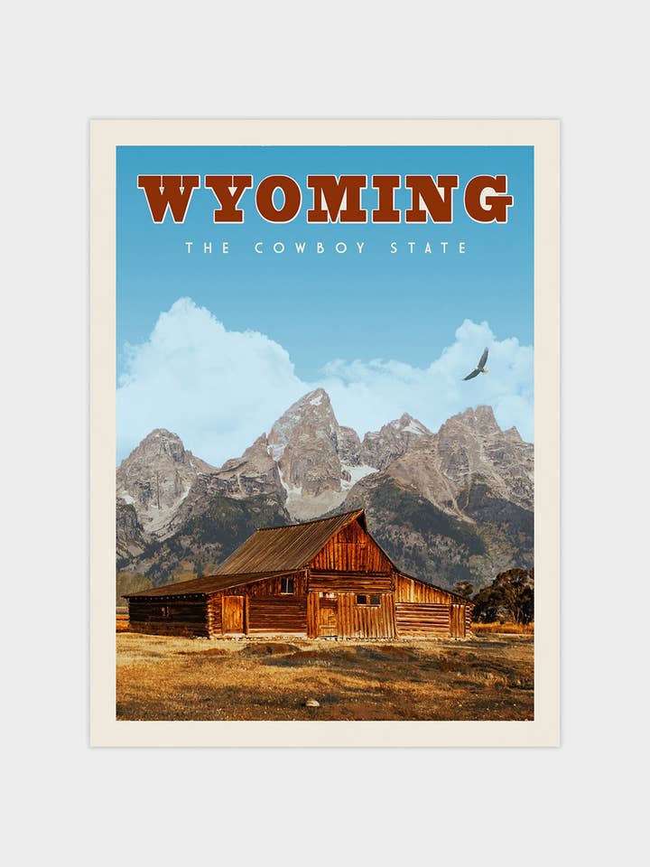 Wyoming - Vintage Travel Print for wholesale by Vintaprints