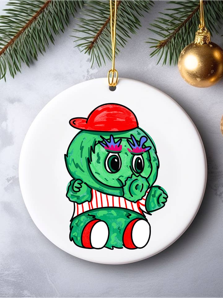 phillie phanatic labubu christmas ornament for wholesale by Square Peggy