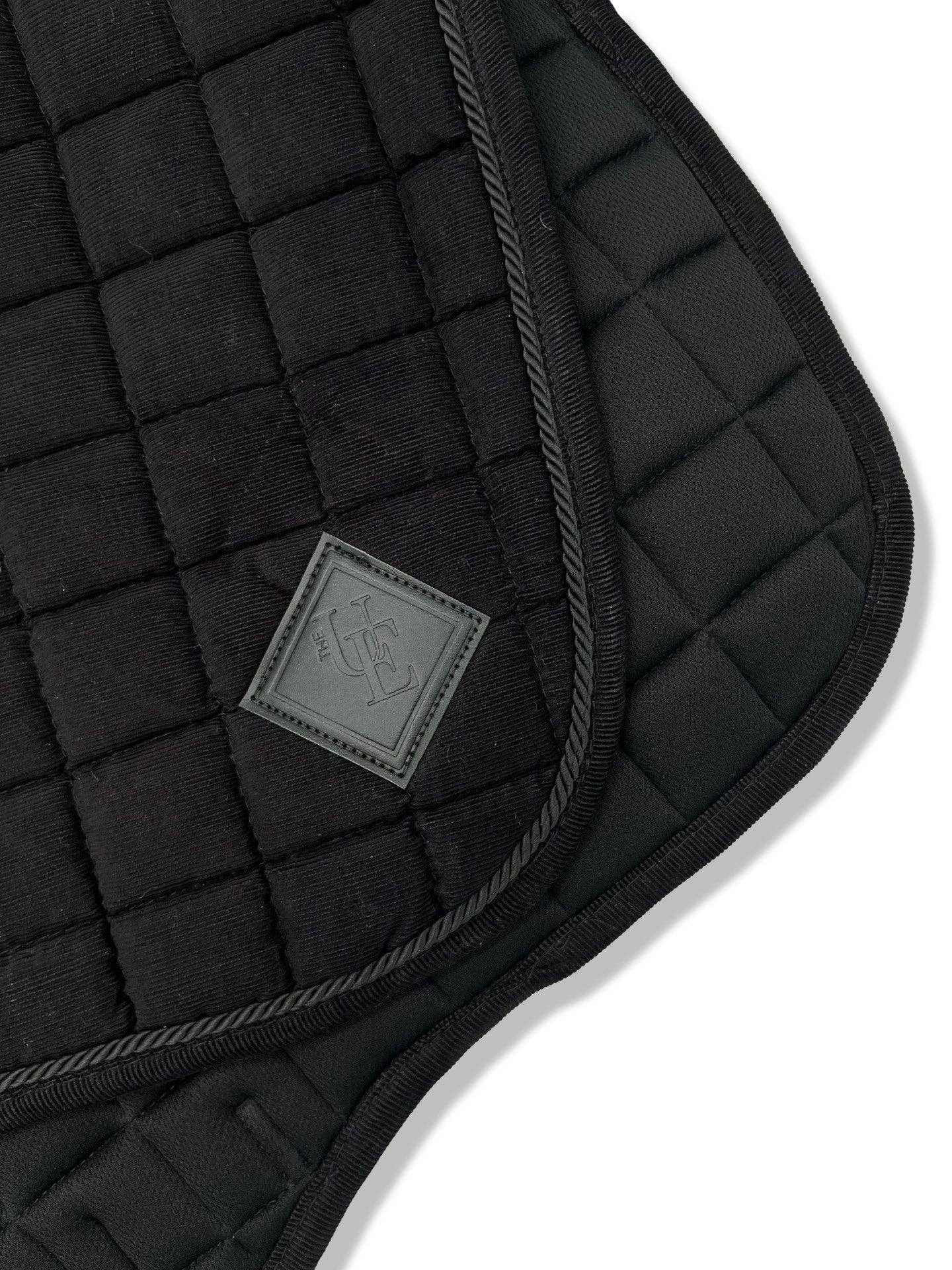 The Urbany Equine - Wholesale Horseback Riding Gear - Black Corduroy Dressage Saddle Pad3