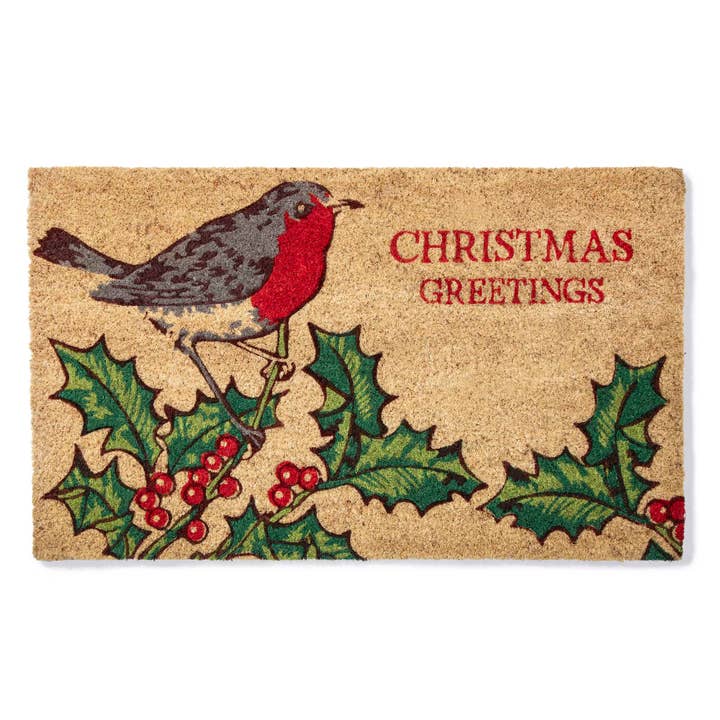 Entryways - Wholesale Door Mat - Victoria and Albert Museum Festive Robin Coir Doormat