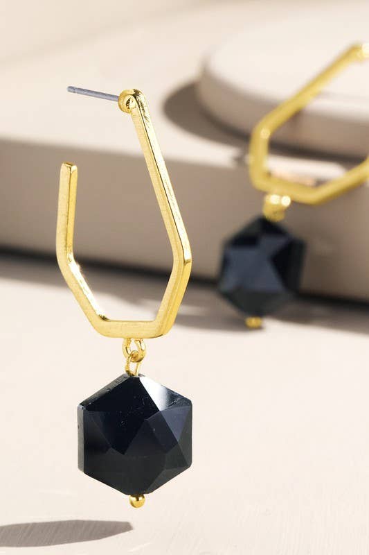 Urbanista - Wholesale Dangle Earrings - *Special* Steel Teardrop Faux Stone Earrings0