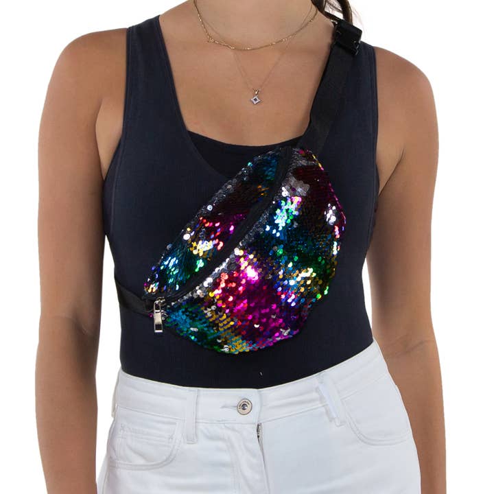 COMECO INC - Vendita all'ingrosso Marsupio - Donna - Marsupio con paillettes - Con cinturino in vita regolabile5