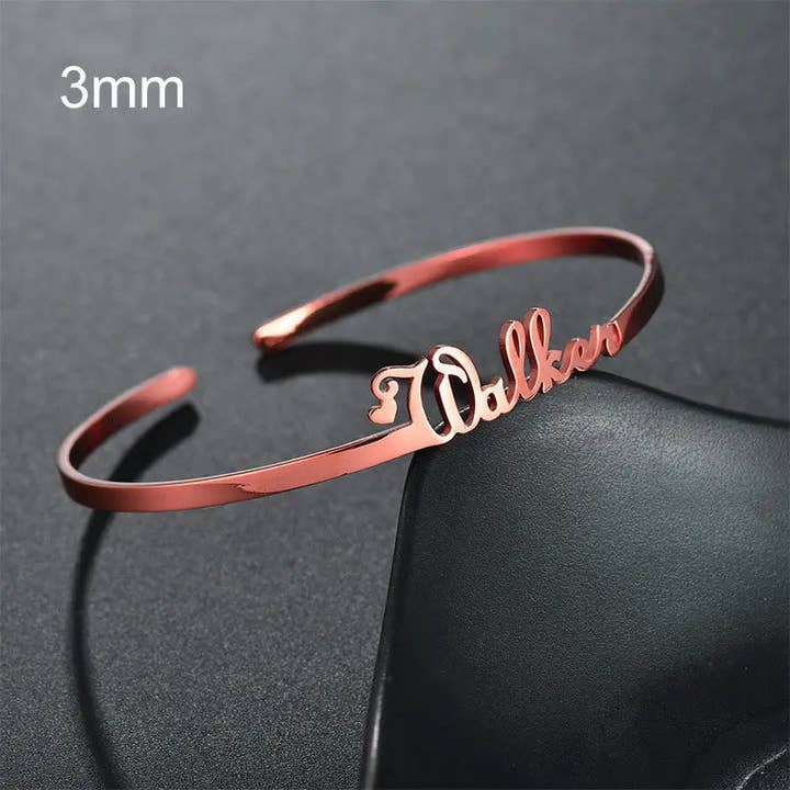 Maiden-Art MindfulChic Fashion - Vente Bracelet manchette - Bracelet nominatif personnalisé Bracelets personnalisés bijoux en acier inoxydable13