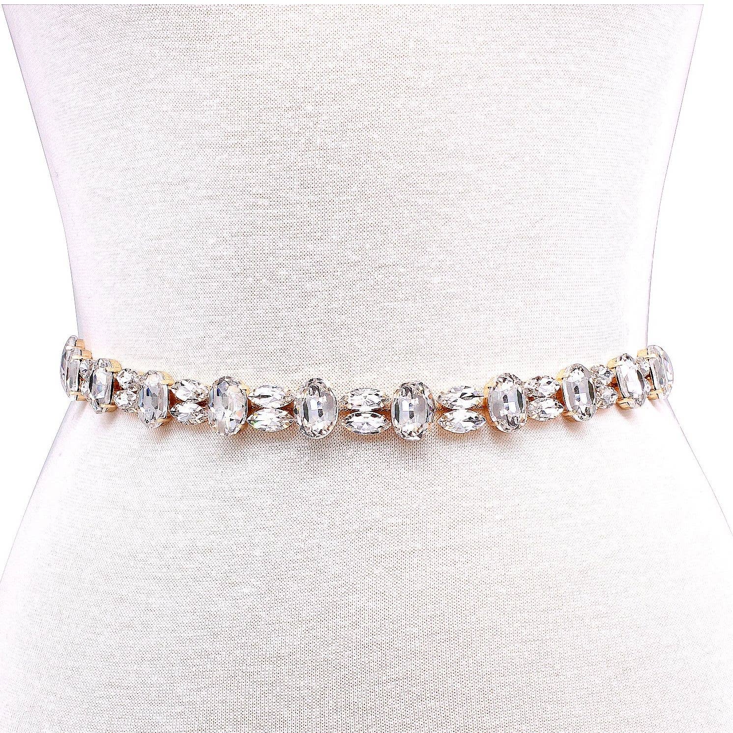 Diacly – wholesale Belt – Women's – Continuous Round Crystal Bridal Belt2