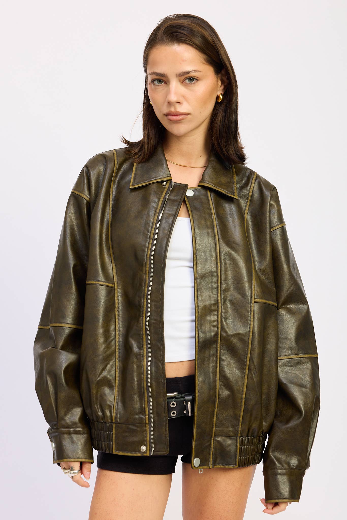 Emory Park - Vente Bombers – femme - Veste bomber oversize vintage en PU0