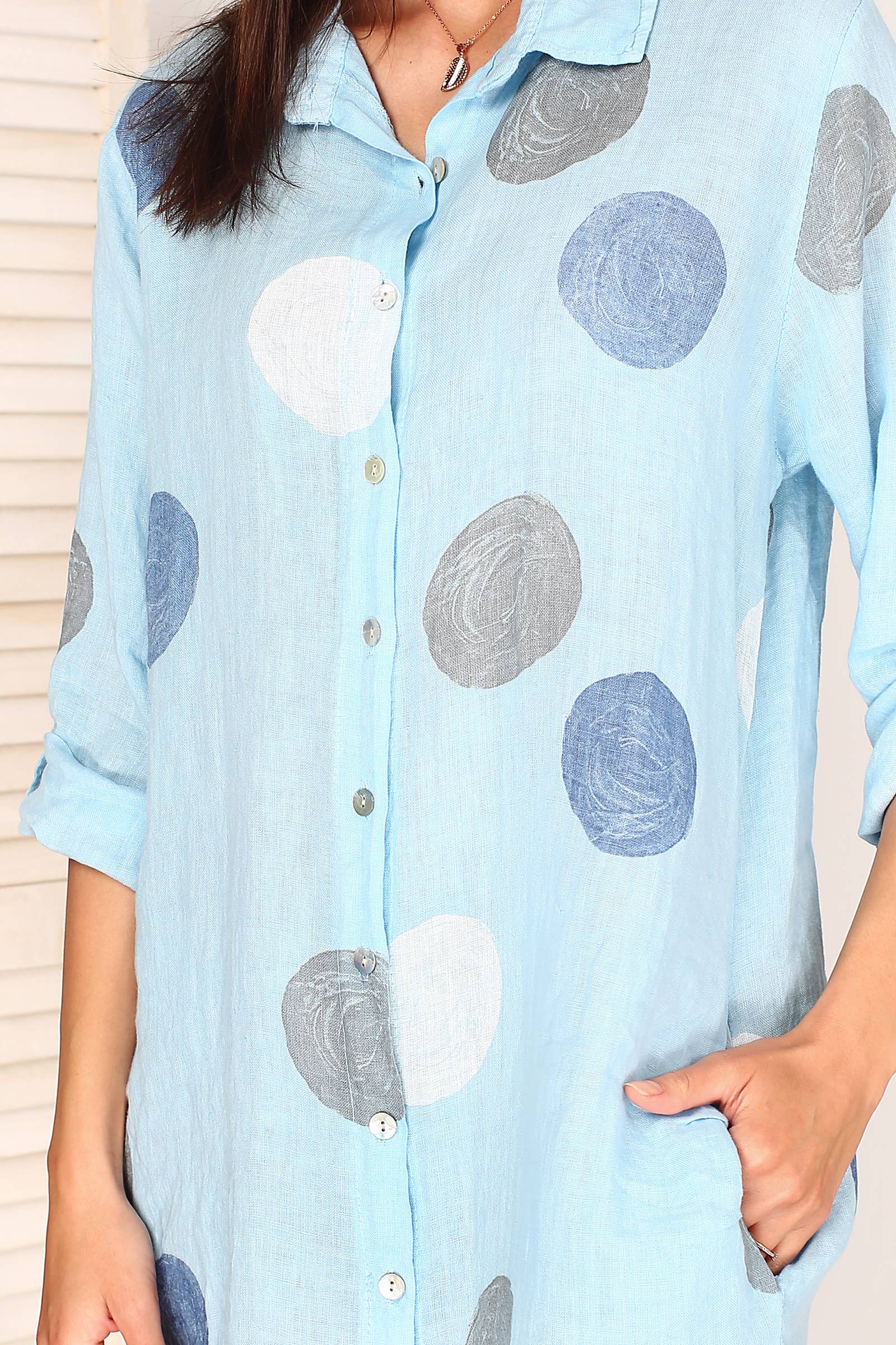 ORNELLA PARIS – Großhandel Kleid – Damen – LEL-R197A Leinenkleid27