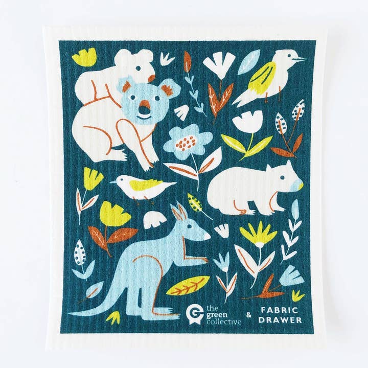 Save the Animals Swedish Dishcloth Spruce for wholesale by The Green Collective