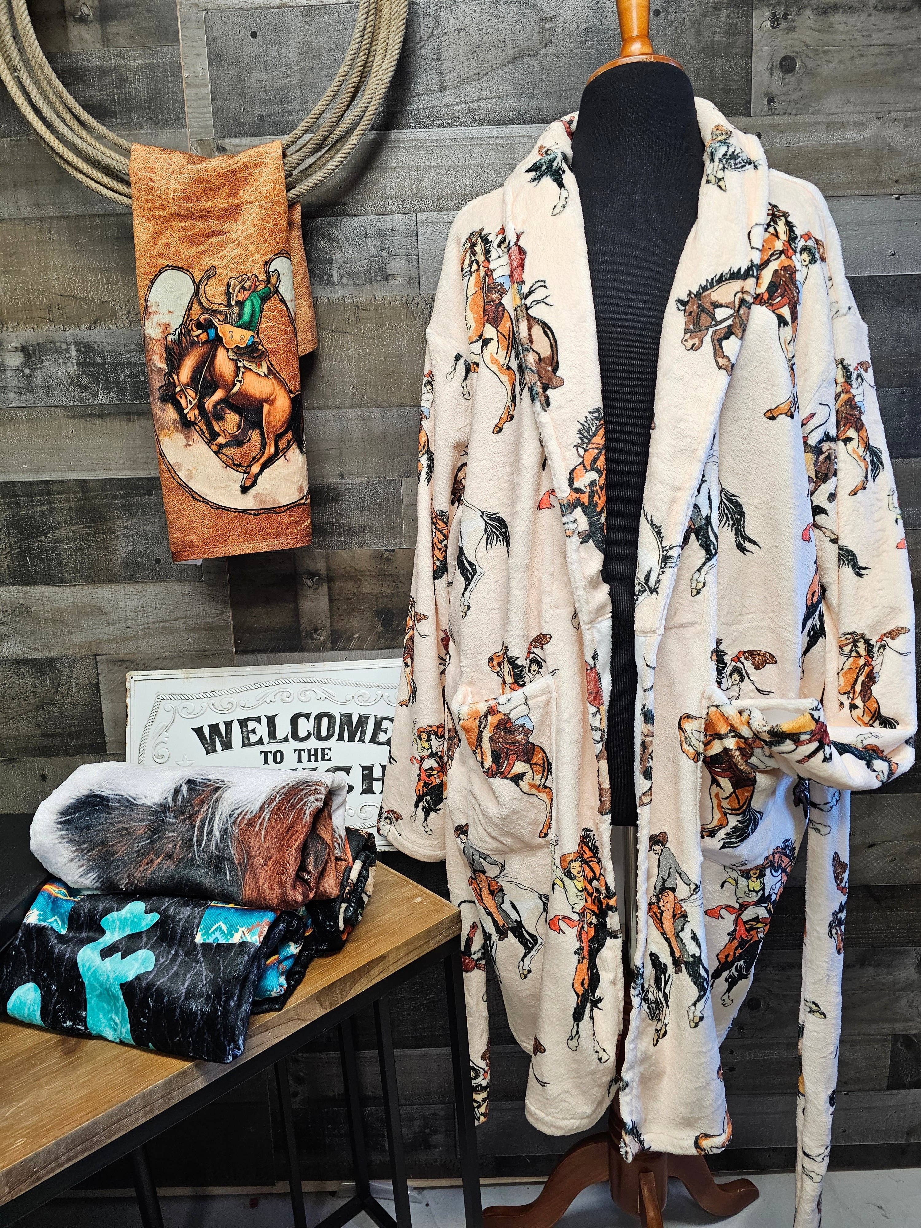 BAHA RANCH WESTERN WEAR - Wholesale Robe - Women's - Vintage Cowgirl Women's Bath Robe1