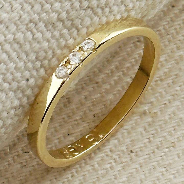 GoldFi - Wholesale Band/stacked ring - 18k Gold Filled Delicate CZ Band Ring3