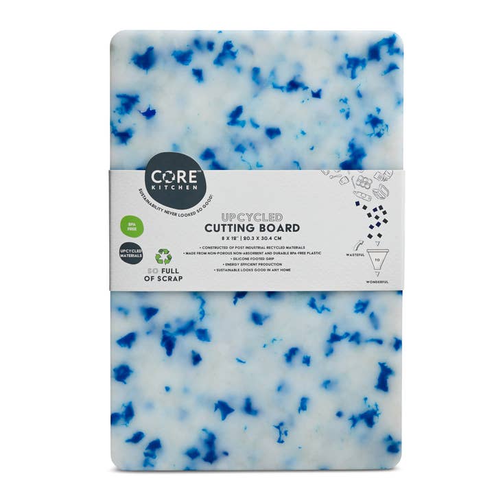 Core Home - Vente Planche à découper - Planche à découper en plastique recyclé, petits confettis bleus