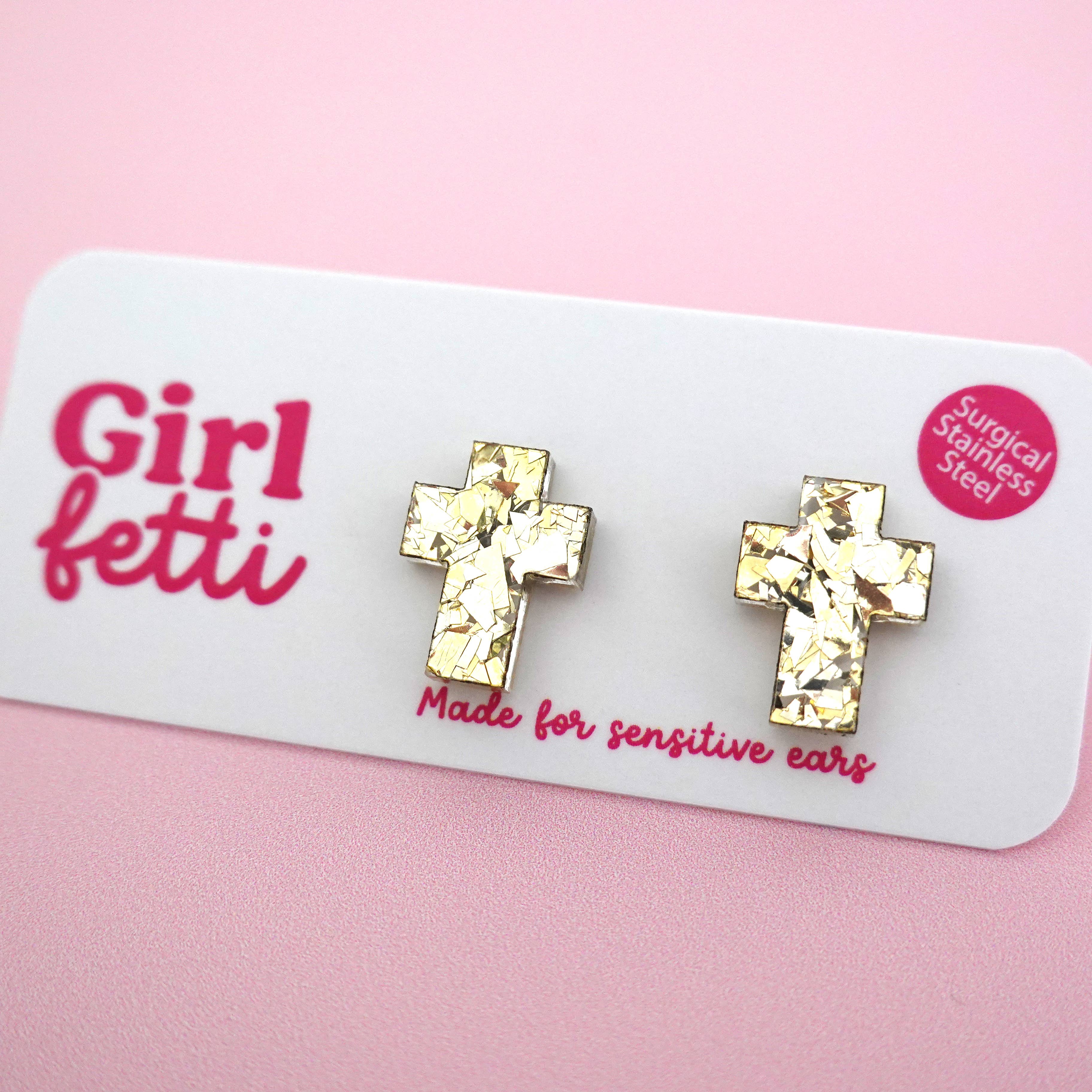 Girlfetti - Wholesale Stud/Post Earrings - Christian Easter Cross Acrylic Stud Earrings7