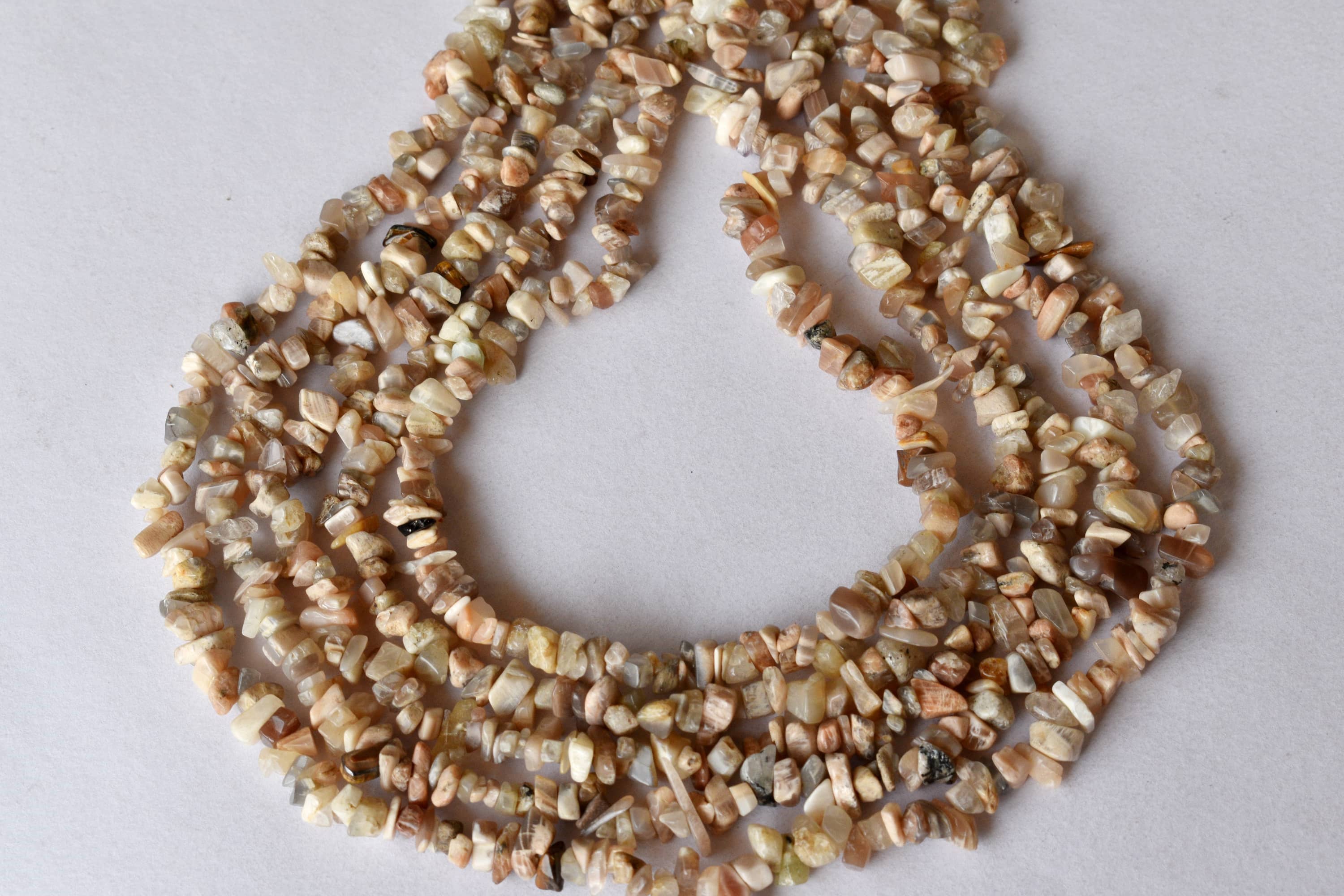 Soothing Crystals – wholesale Beaded/pearl necklace – Moonstone Chip Beads Necklace, Crystal Uncut Beads5
