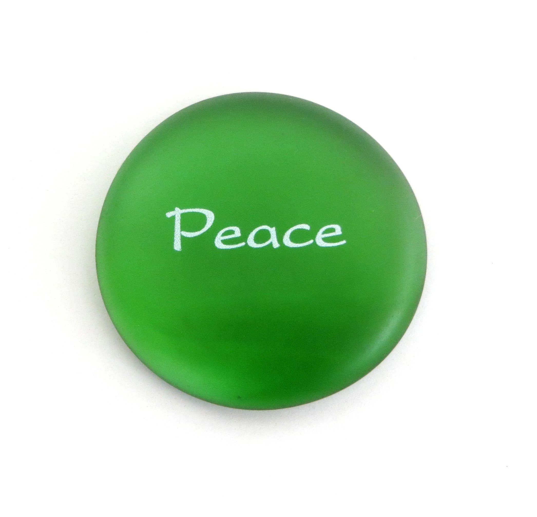 Lifeforce Glass, Inc. - Wholesale Keepsake Coin/Token - Mermaid's Message, Peace, Imprinted Frosted Glass Stone1