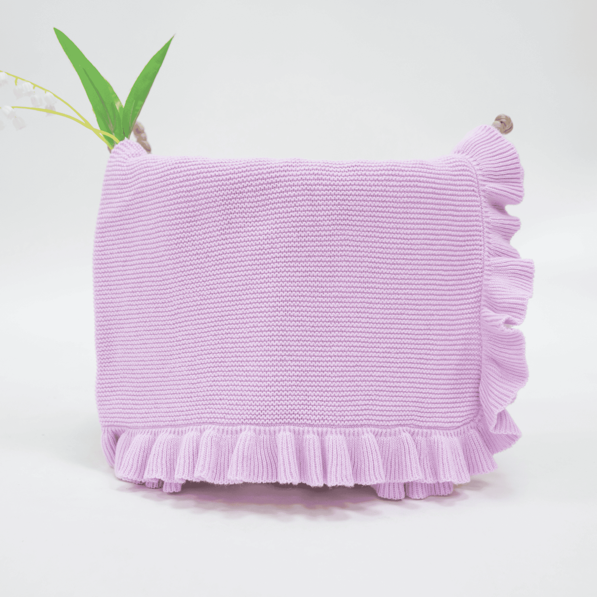 SwaddleAn - Wholesale Bedding Blanket - Kids & Baby - SwaddleAn Ruffled Knit Baby Blanket - 100% Cotton1