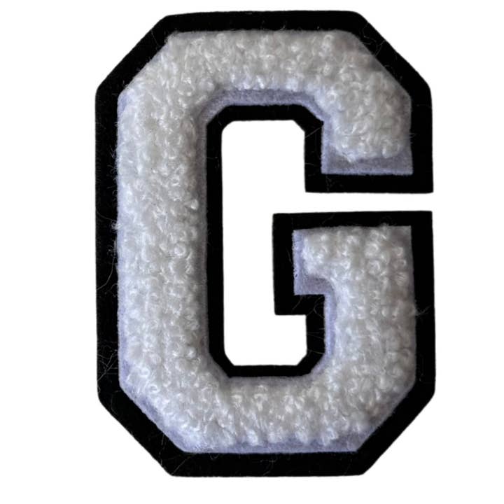 Patch Points - Wholesale Patch - White & Black Varsity Letter Sticker & Iron On10