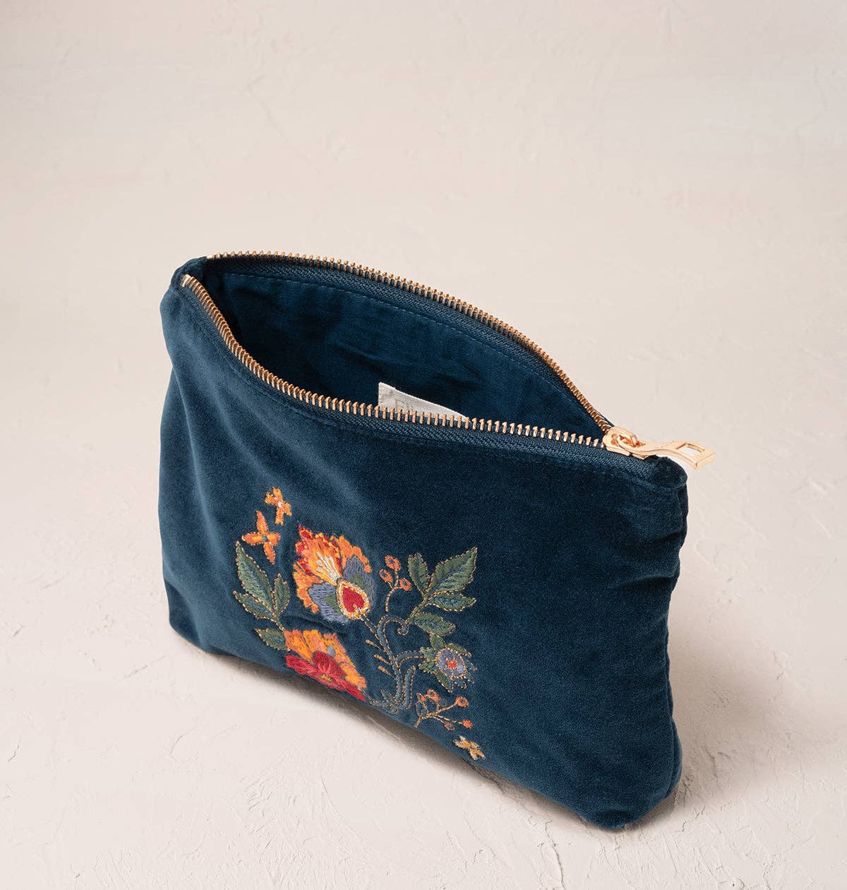 Ink Blue Botanical Garden Mini Pouch for wholesale on Faire1