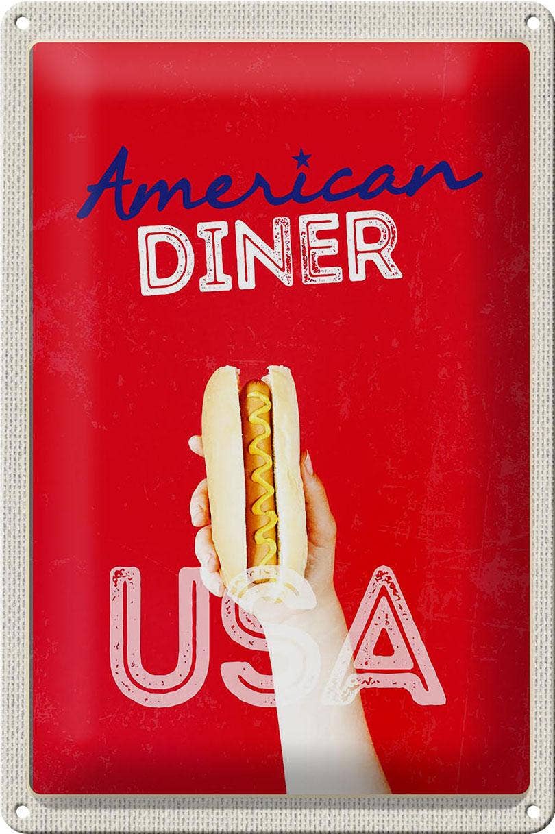 Femer - Wholesale Sign - Tin sign travel 20x30 cm America USA hot dog fast food dish sign tin sign0