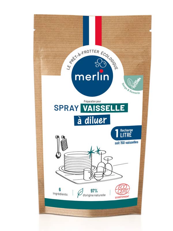 MERLIN opvaskespray - Genopfyldning x2 doser = 1 L for engroshandel hos MERLIN