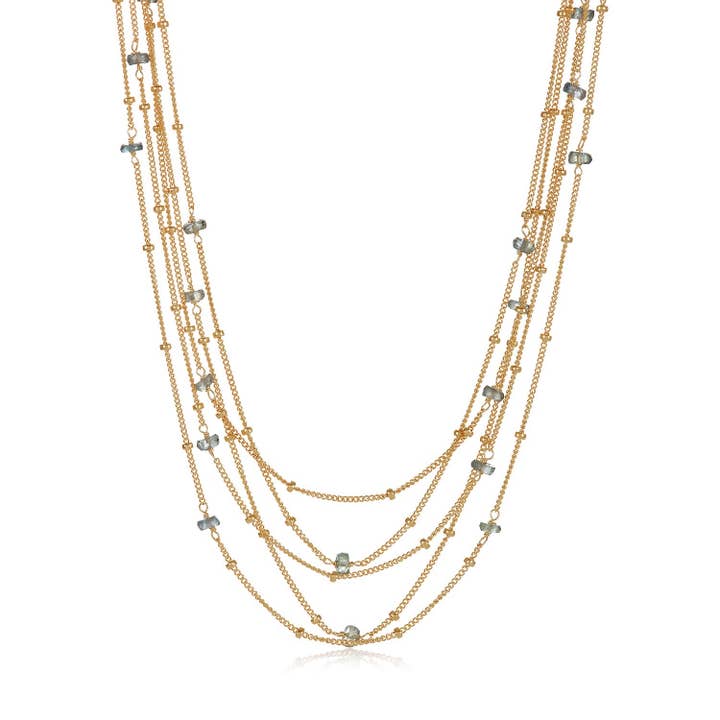 Mehrstrang-Halskette-Edelstein für den Großhandel von Mabel Chong