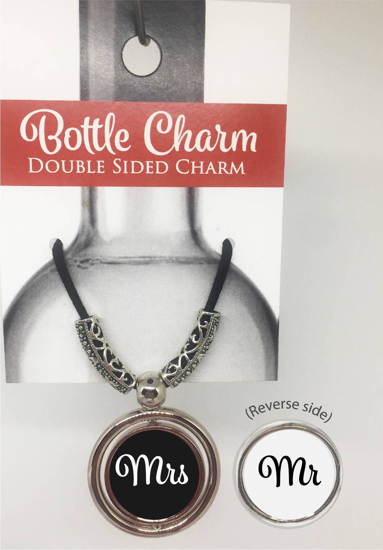 The Wine Steward LLC - Wholesale Wine Charm - Mr and Mrs Bottle Charm0