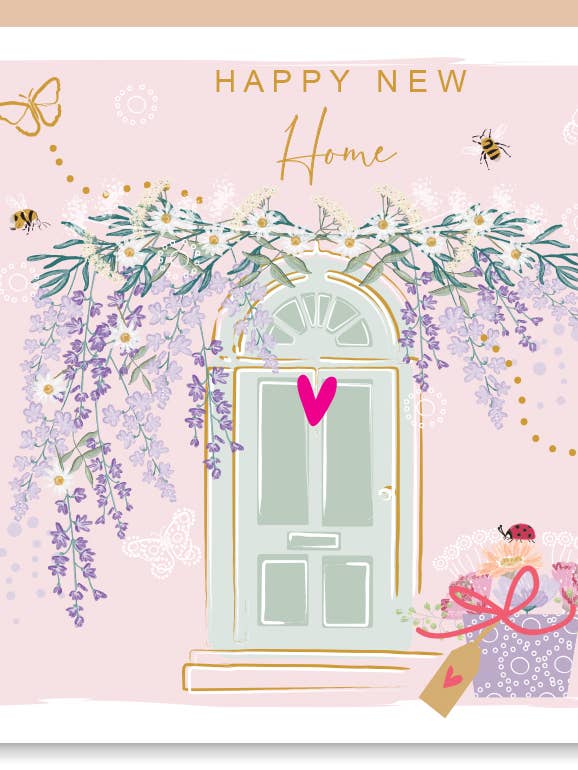 New Home Door Floral Lilac Wisteria - Print Wholesale Card for wholesale by SABIVO Design
