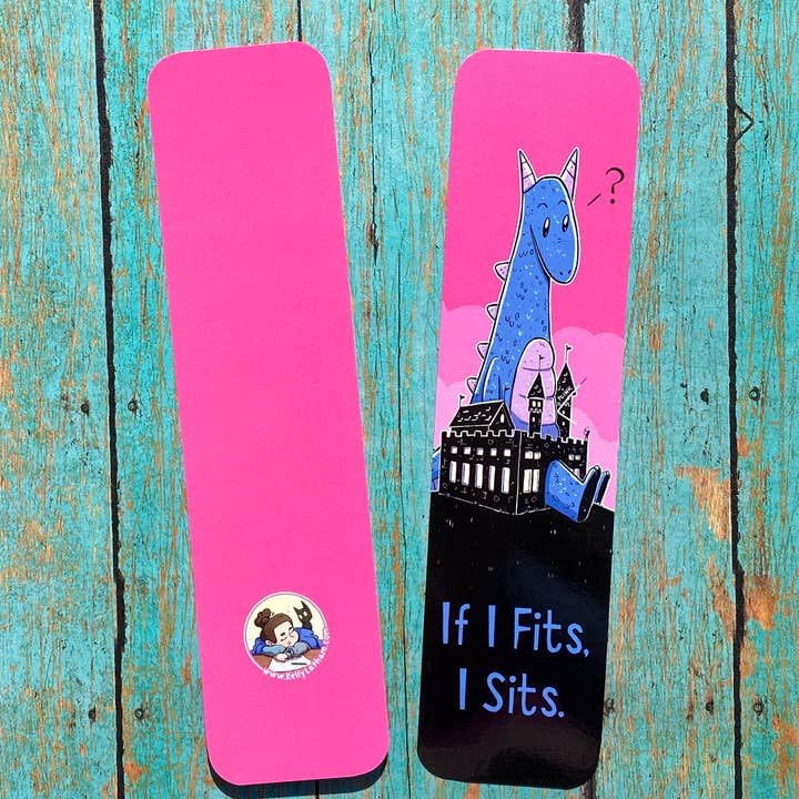 Dragon om jag passar jag sitter bokmärke - Bokhandel, Bokälskare för wholesale av Kelly Latham Art