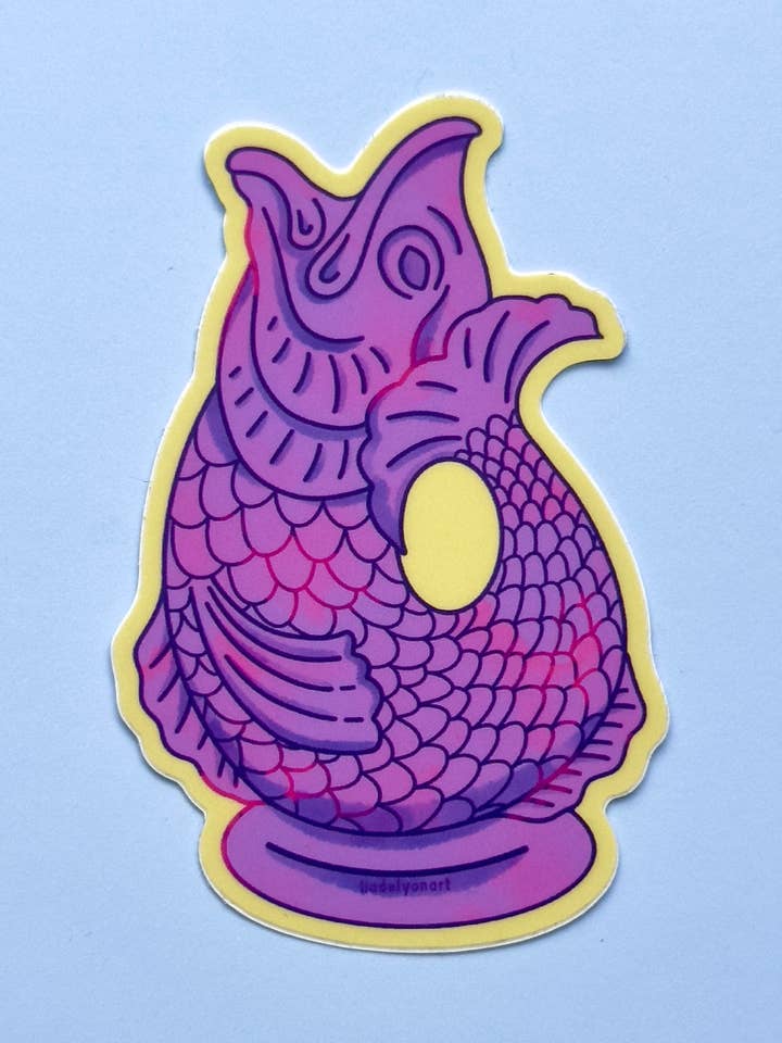 Gluggle Jug Vinyl Sticker, 3x2in for wholesale by liadelyonart