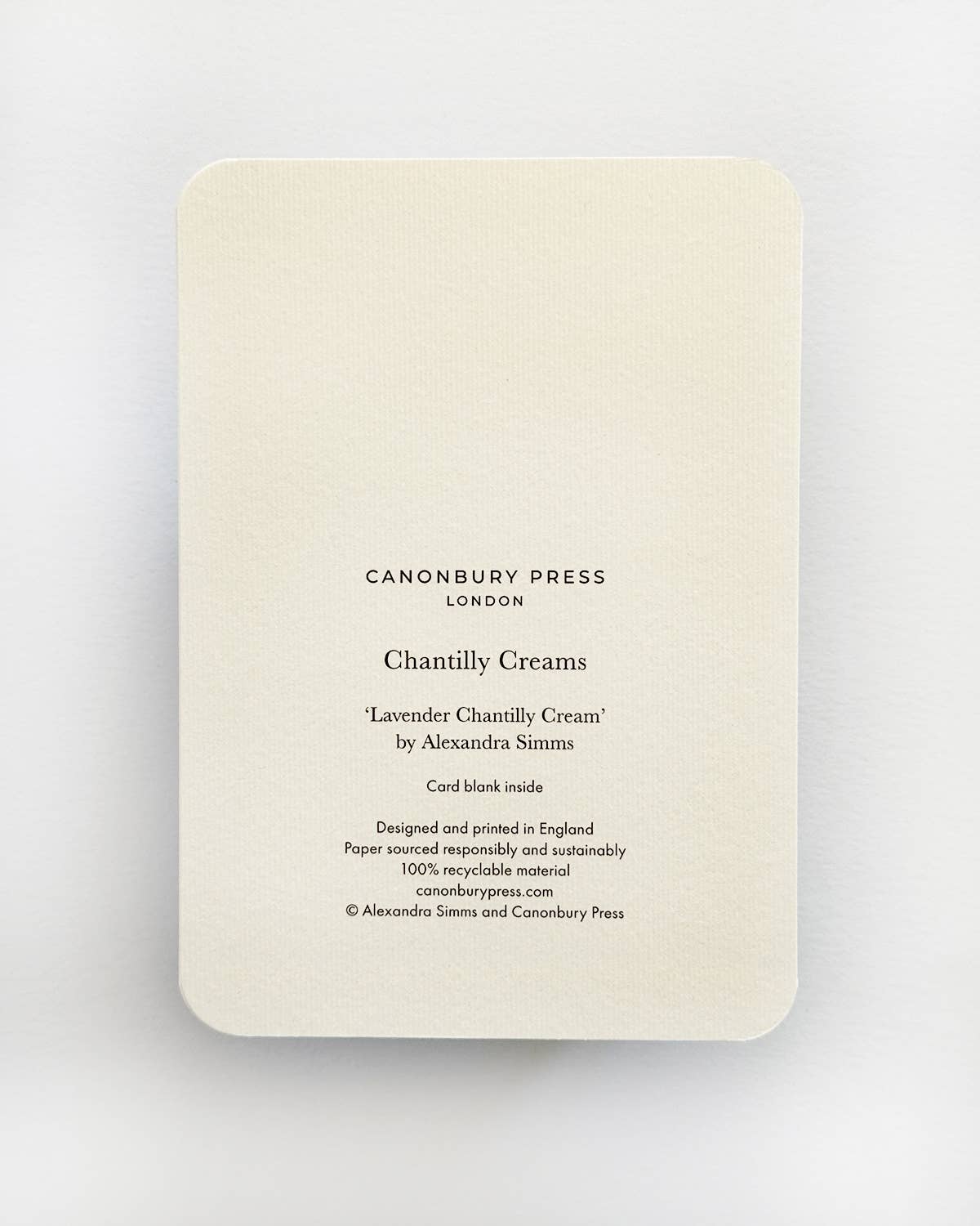 Canonbury Press – wholesale Birthday card – Lavender Chantilly Cream Greeting Card | Birthday Card3