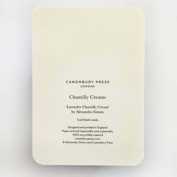 Canonbury Press – wholesale Birthday card – Lavender Chantilly Cream Greeting Card | Birthday Card3