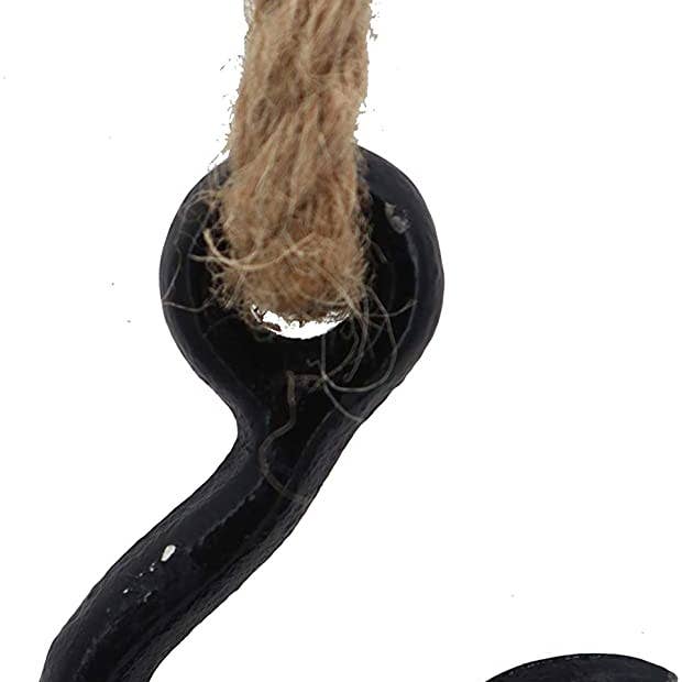 Paris Loft Inc - Wholesale Decorative Tabletop Object - Decorative Iron Faux Pulley with Jute Rope and Hook