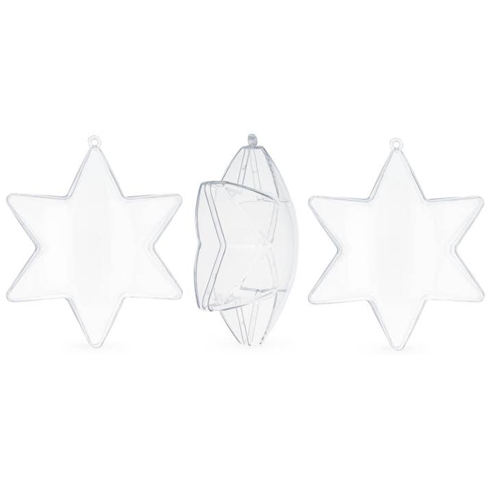 BestPysanky – wholesale Ornament – Set of 3 Clear Plastic Hexagon Ornaments