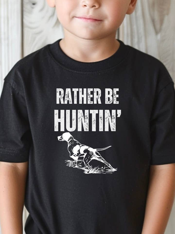 Rather be Huntin Youth Graphic T-Shirt for wholesale by Rock n' Rodeo
