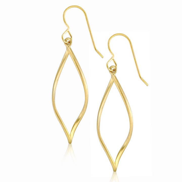 Gold Medium Ribbon Earrings for wholesale by Sharelli