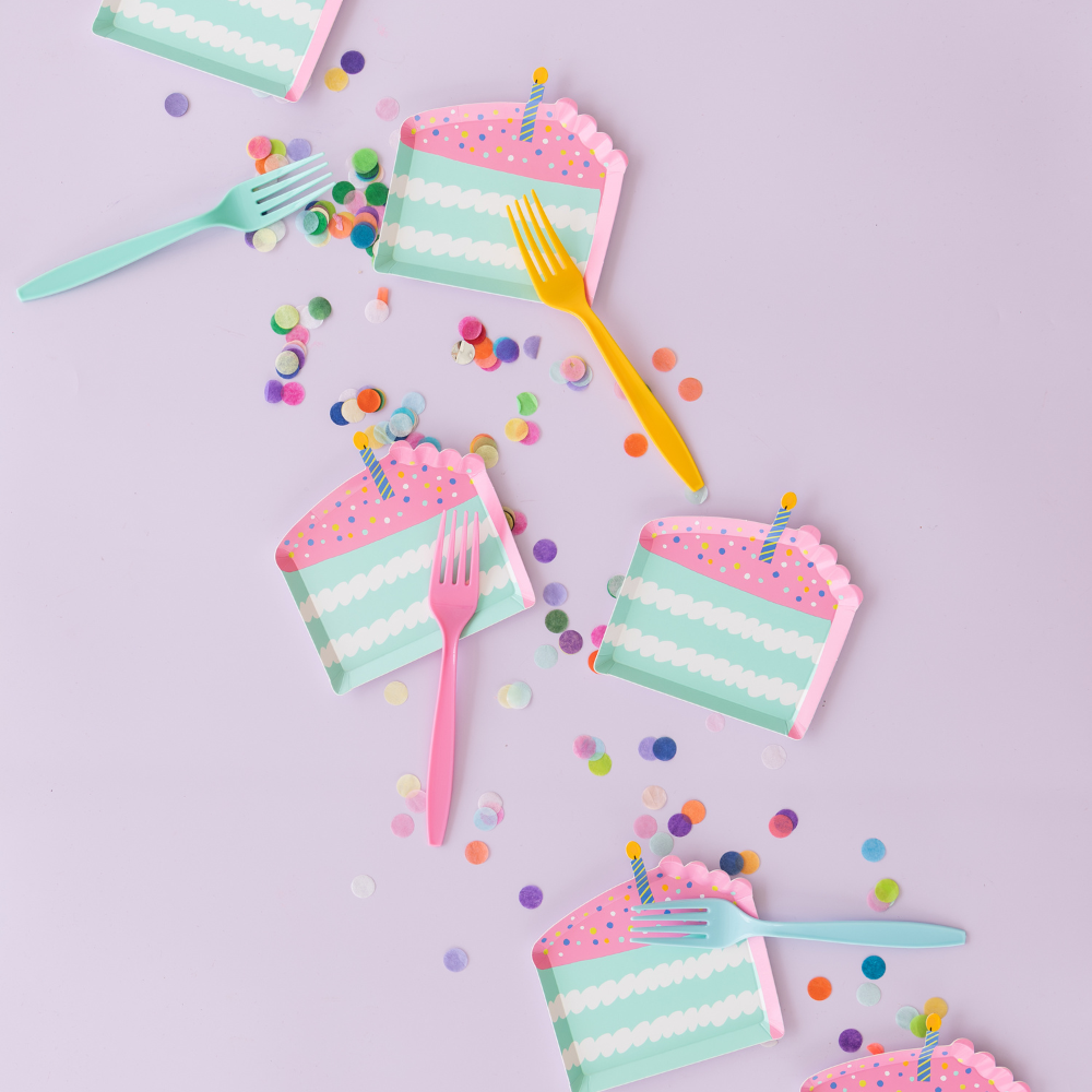 Jollity & Co. + Daydream Society - Wholesale Disposable Plate - It's A Birthday Cake Slice Canapé Plates1