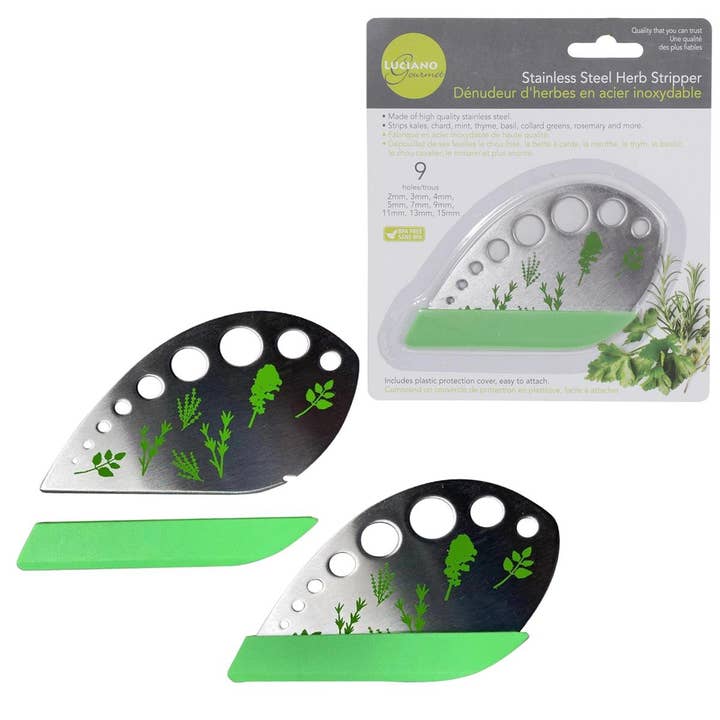 Décapant à herbes Luciano Gourmet avec lame en inox et housse pour la vente par Luciano Gourmet