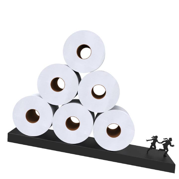 Porte-papier toilette mural en métal Avalanche avec couple pour la vente par Artori Design LLC