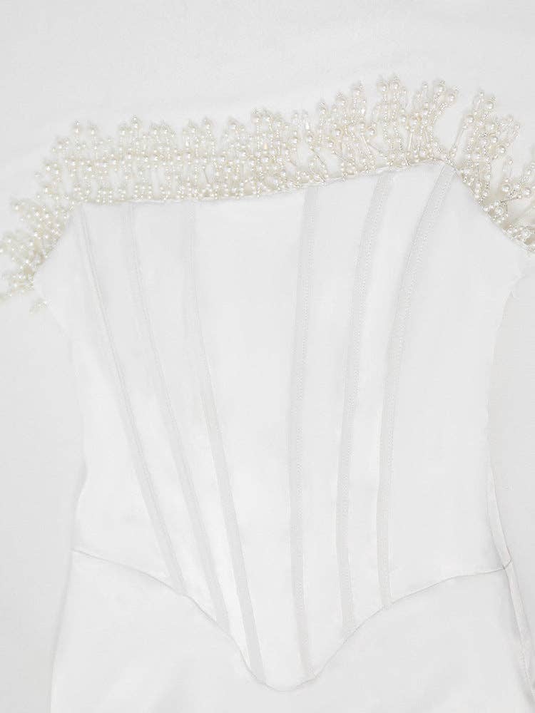 Marayn - Vendita all'ingrosso Vestito - Donna - Abito Senza Maniche Elegante e Sexy con Perle  Caldo18