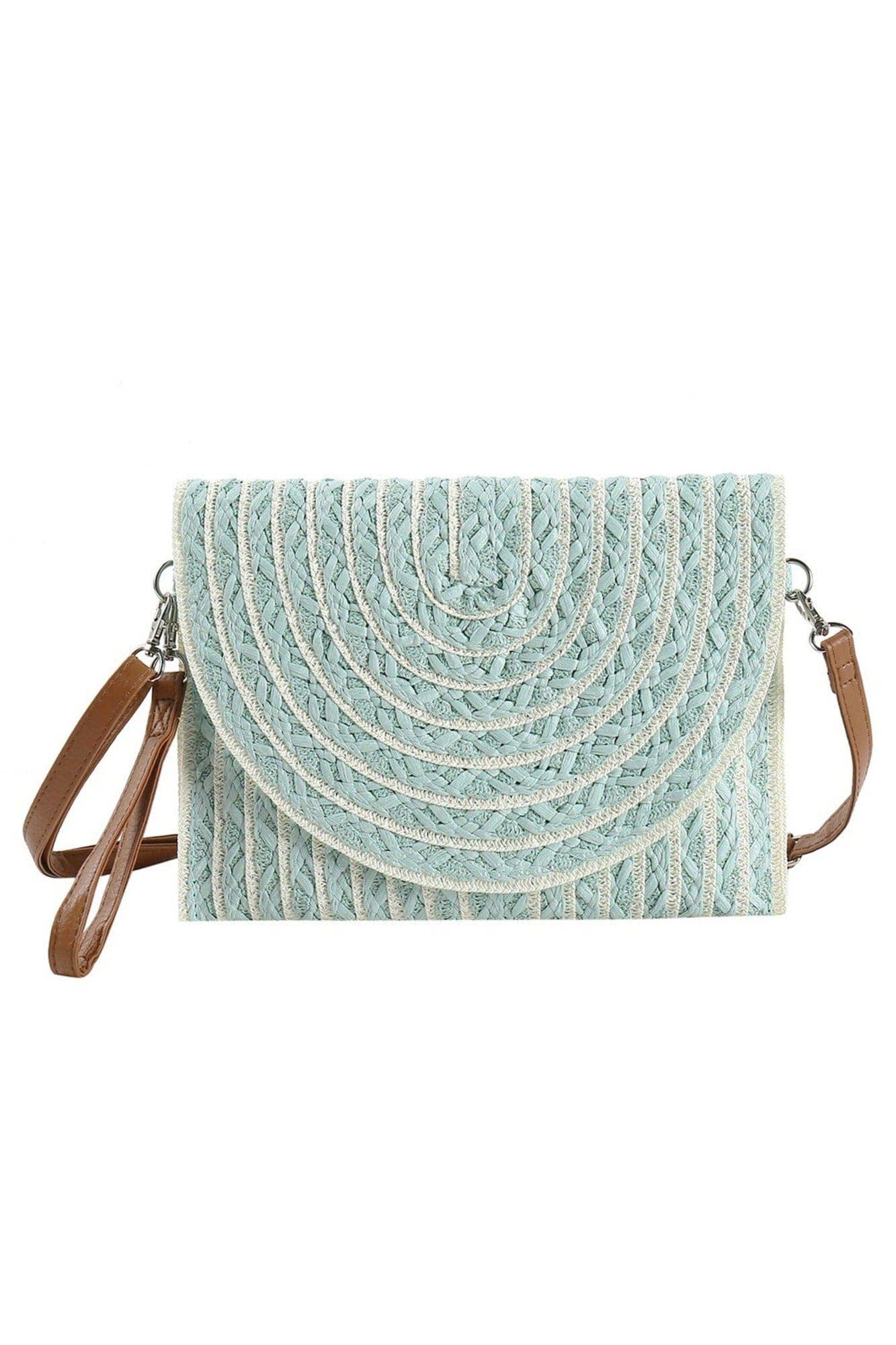 MiMi Wholesale - Wholesale Crossbody Bag - Women's - MB0215 Georgia Striped Straw Crossbody/Clutch2