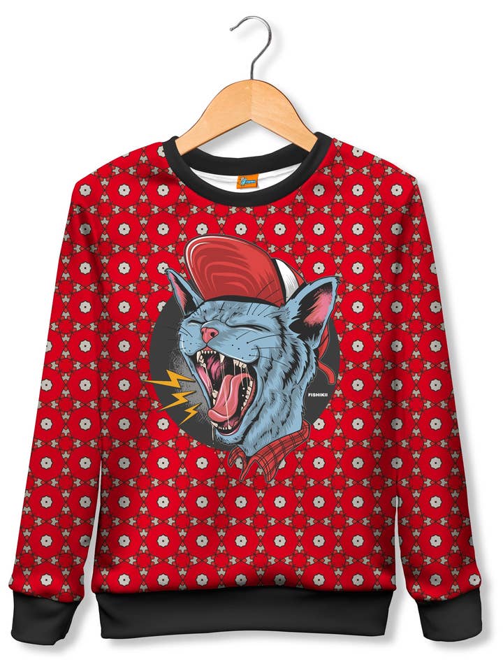 Fishikii Crazy katt tröja för barn | SUDN.111 för wholesale av Fishikii