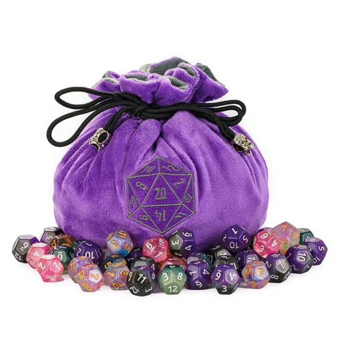 Tabletop Dominion Limited - Wholesale Drawstring bag – Unisex - Velvet Vault | Super-Soft Large Dice Bag | Purple5